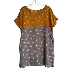 Tulip B Womens Llama Tunic Top W/‎ pockets Multicolor Novelty - S